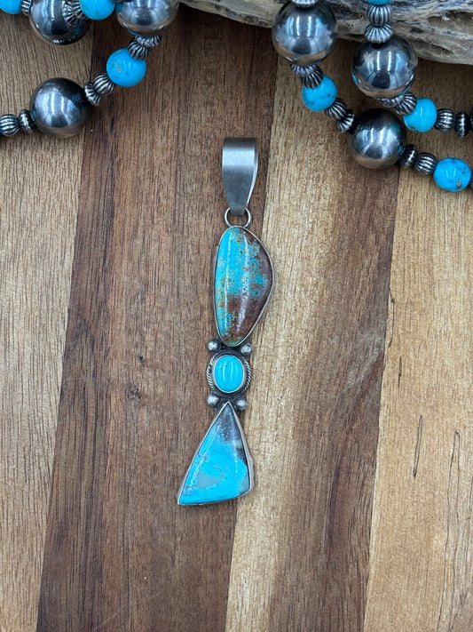 Three Stone Turquoise Pendant "C"