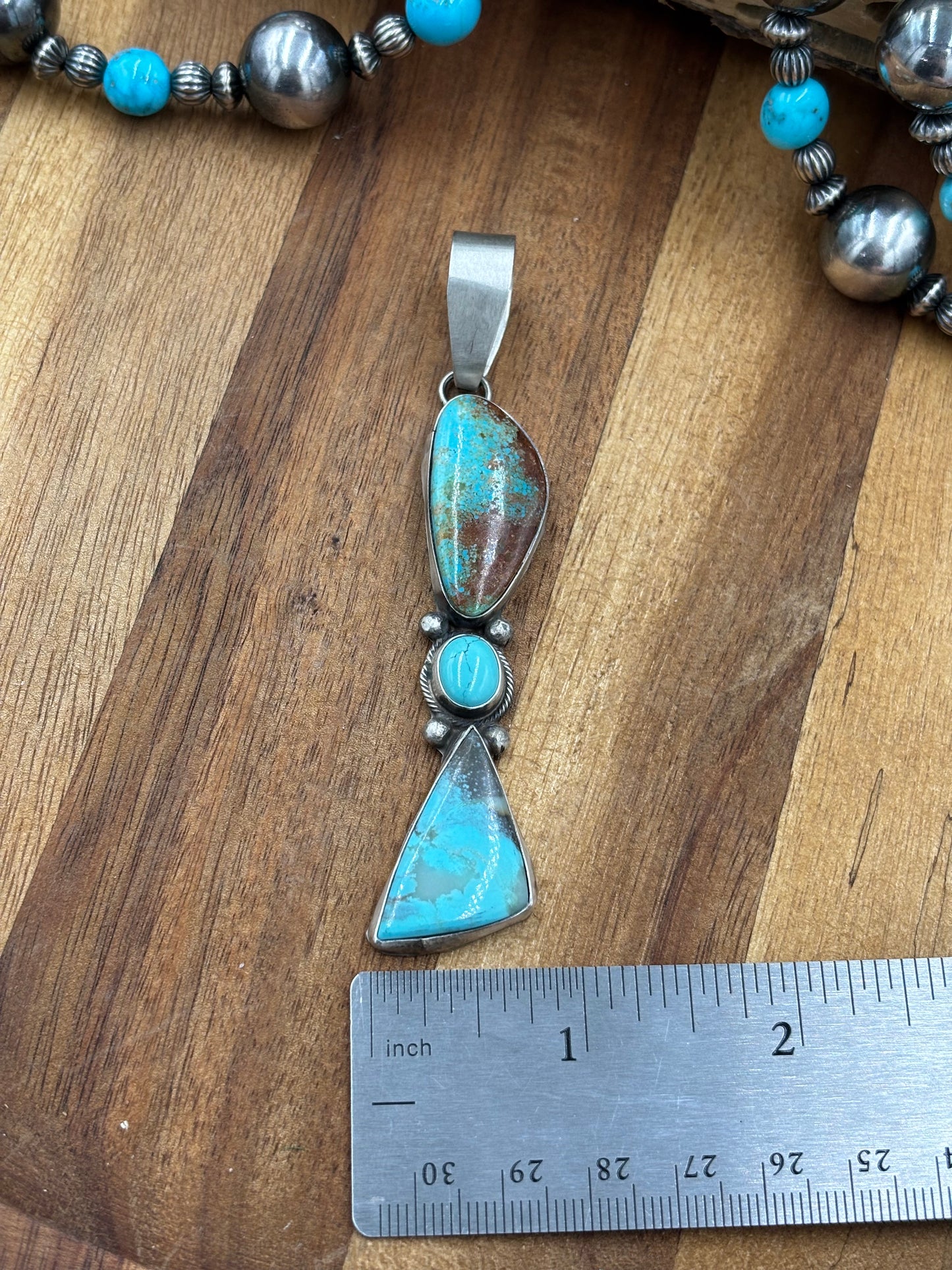 Three Stone Turquoise Pendant "C"
