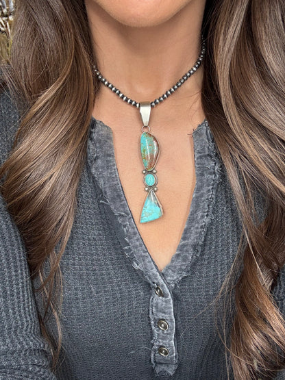Three Stone Turquoise Pendant "C"