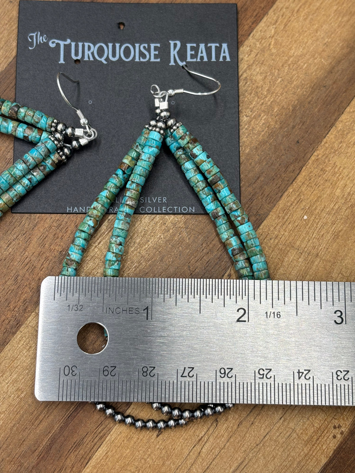 Coco Turquoise #922-6 Sterling Silver Pearl Double Loop Hoop Hook Earrings