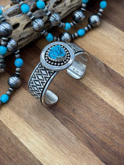 Turquoise Cuff by Jonathon Nez, Navajo