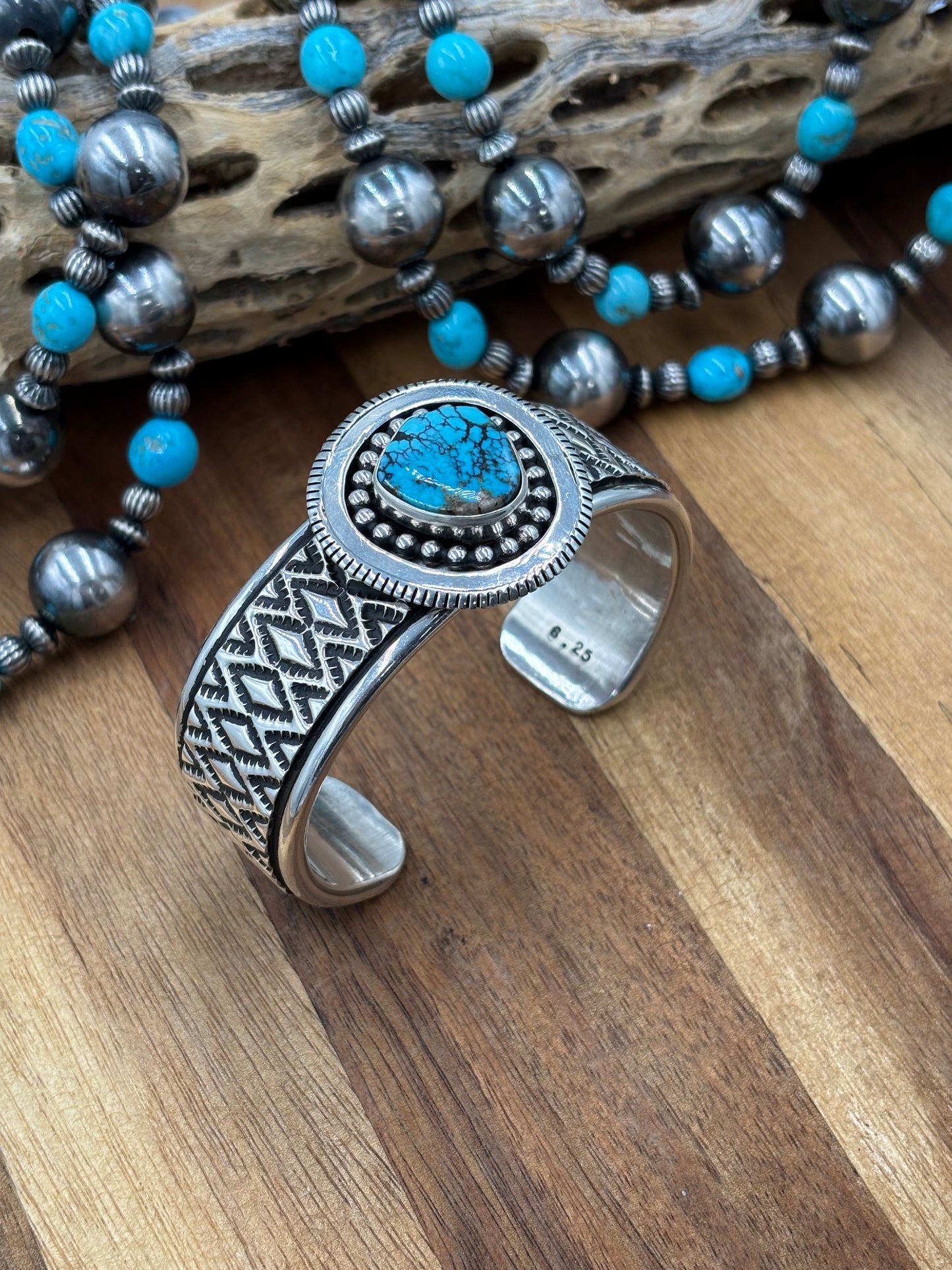 Turquoise Cuff by Jonathon Nez, Navajo