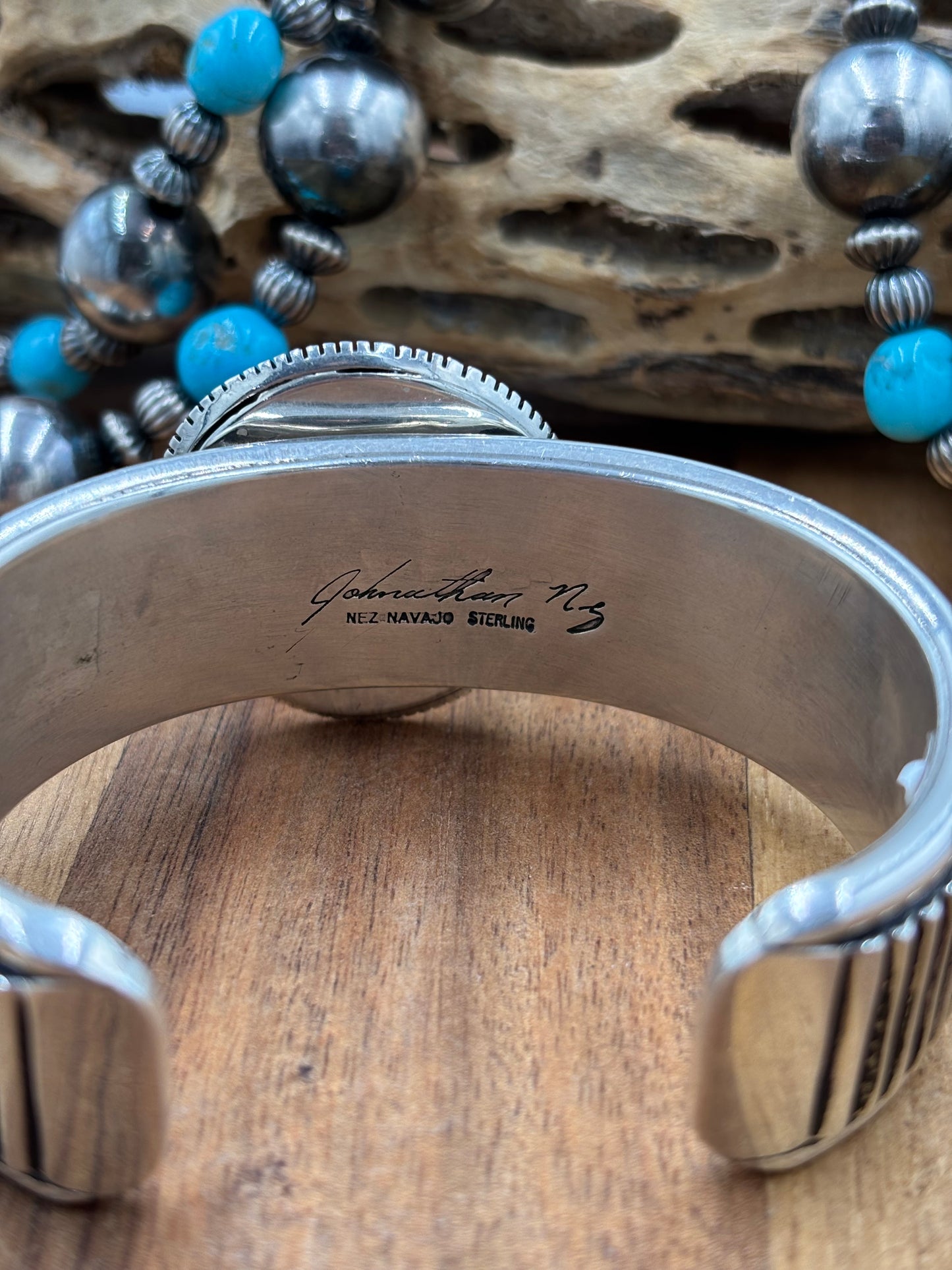 Turquoise Cuff by Jonathon Nez, Navajo