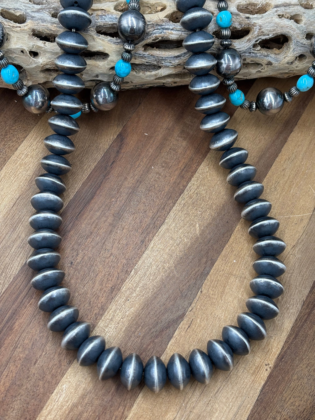34" Handmade Navajo Pearls #922-4 Necklace by Stanford Yazzie, Navajo