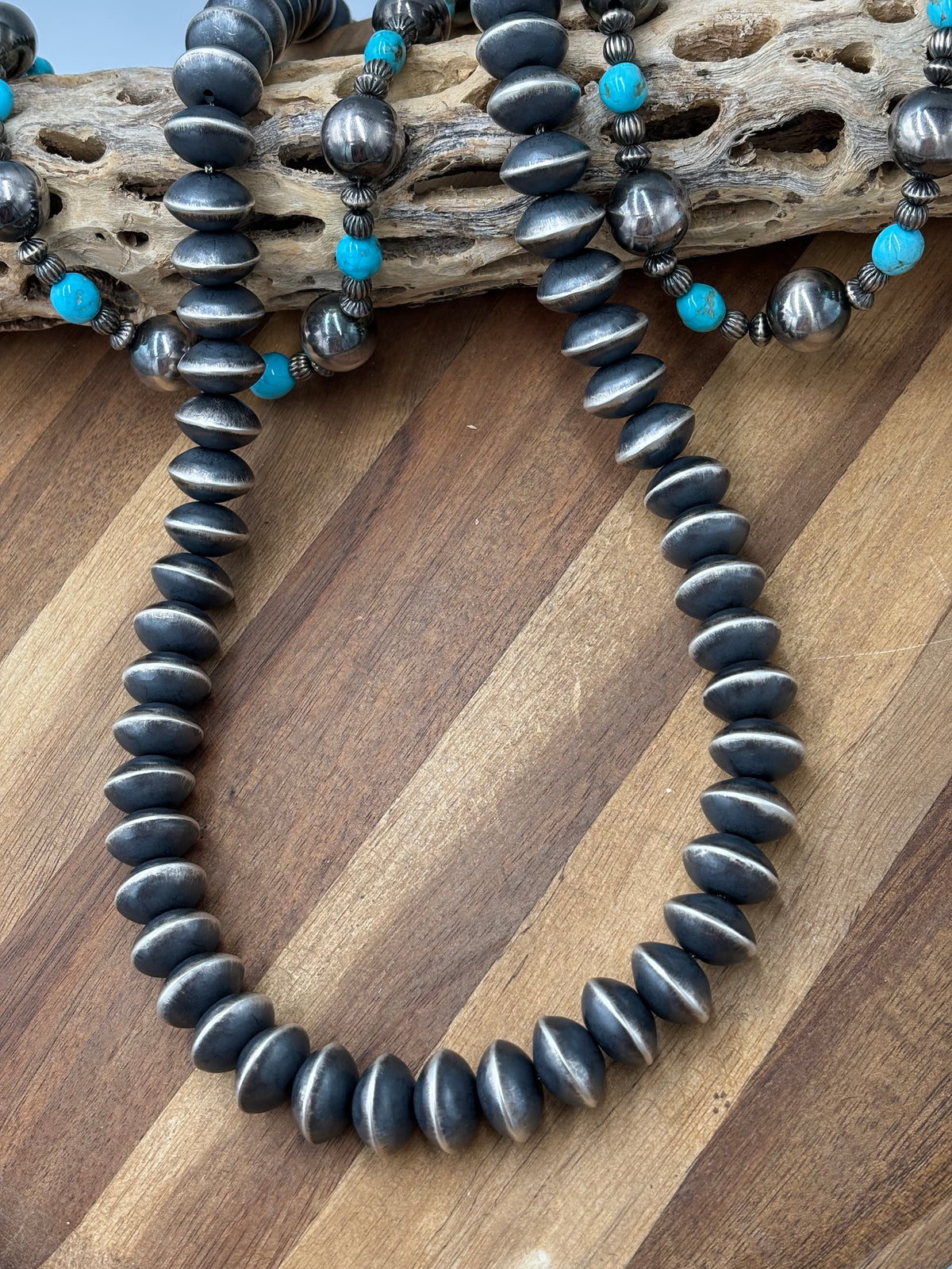 34" Handmade Navajo Pearls #922-4 Necklace by Stanford Yazzie, Navajo