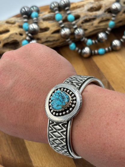Turquoise Cuff by Jonathon Nez, Navajo