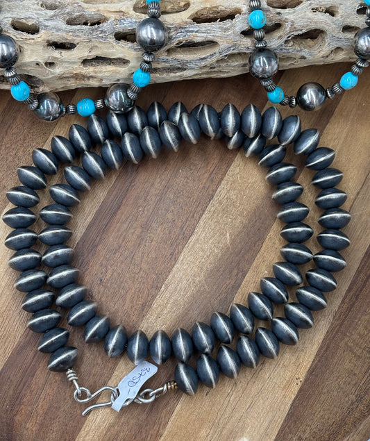 34" Handmade Navajo Pearls #922-4 Necklace by Stanford Yazzie, Navajo
