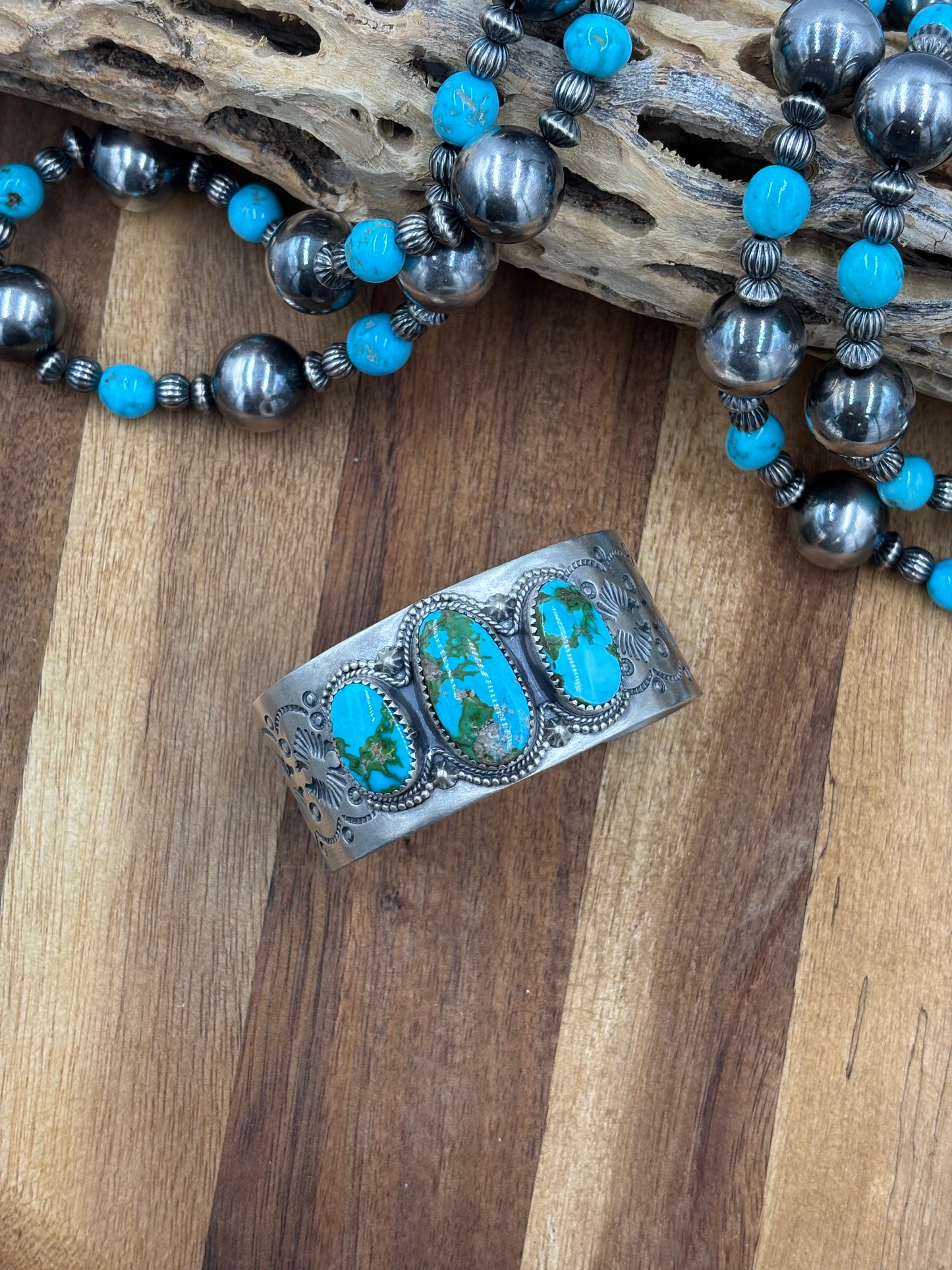 Three Stone Sonoran Gold Cuff "B"