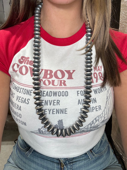 34" Handmade Navajo Pearls #922-4 Necklace by Stanford Yazzie, Navajo