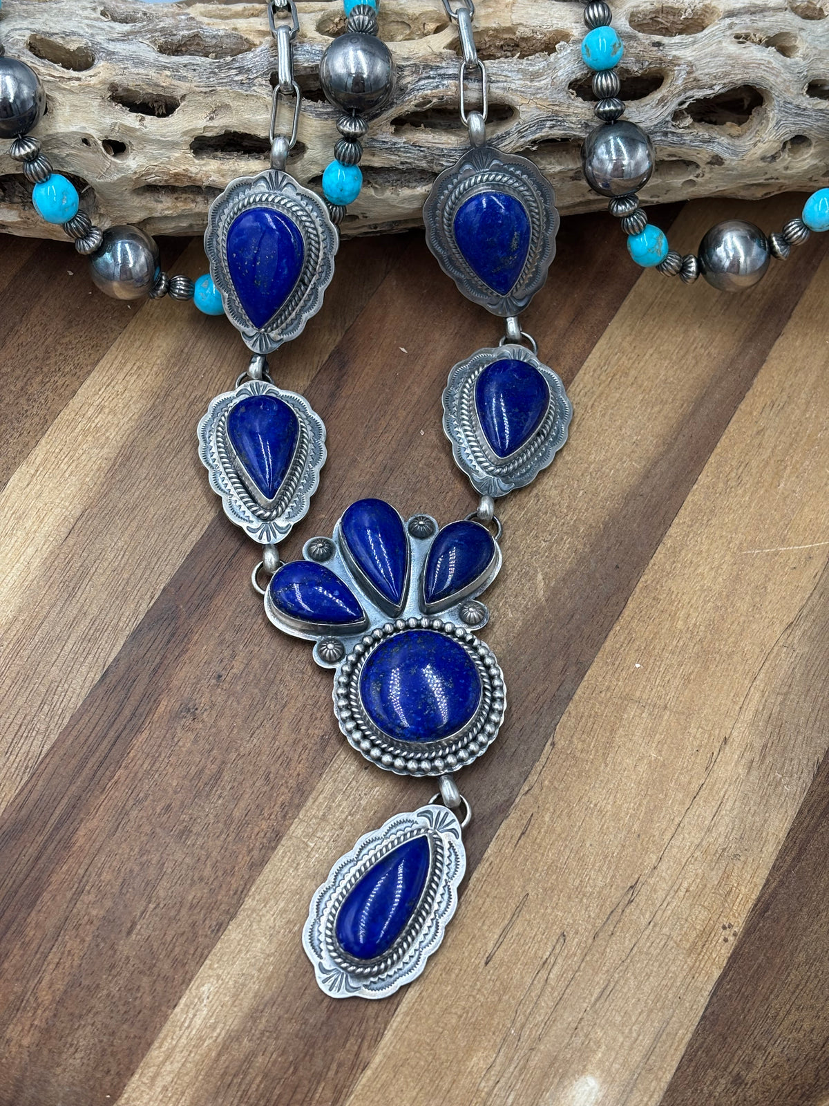 Lapis Lariat Necklace #922-3 by Gilbert Platero