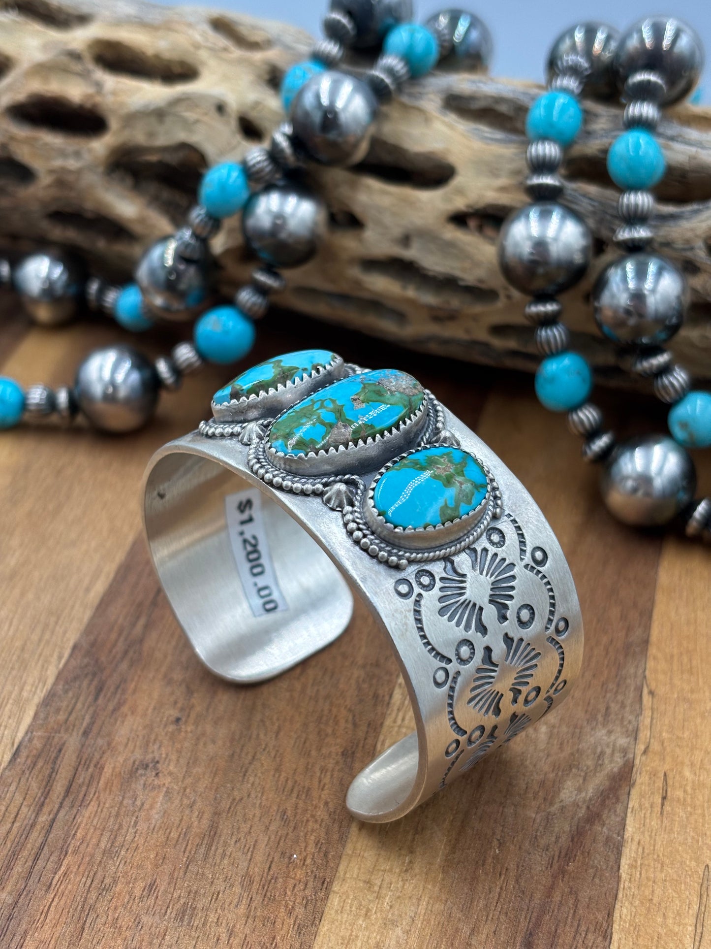 Three Stone Sonoran Gold Cuff "B"