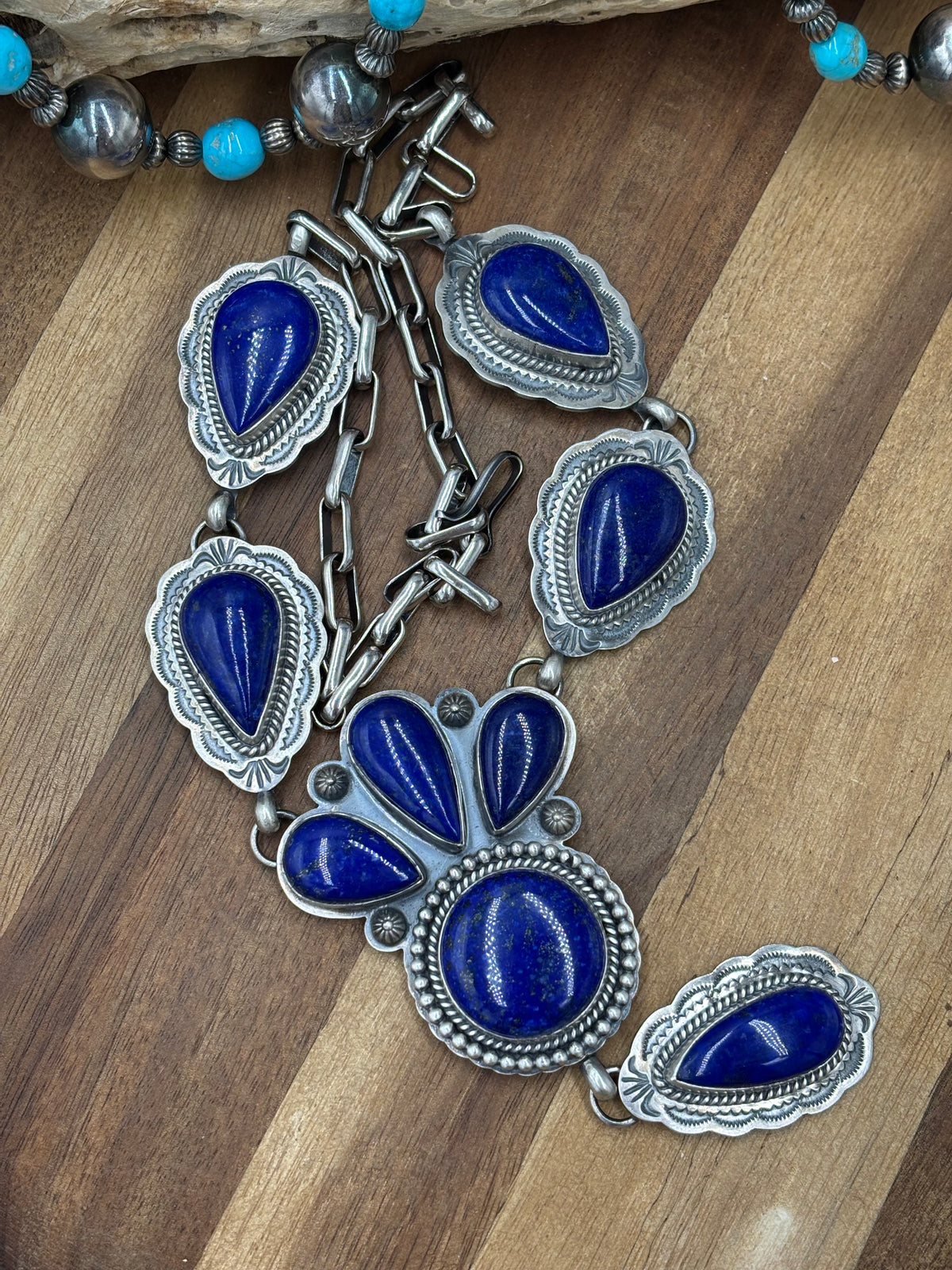 Lapis Lariat Necklace #922-3 by Gilbert Platero