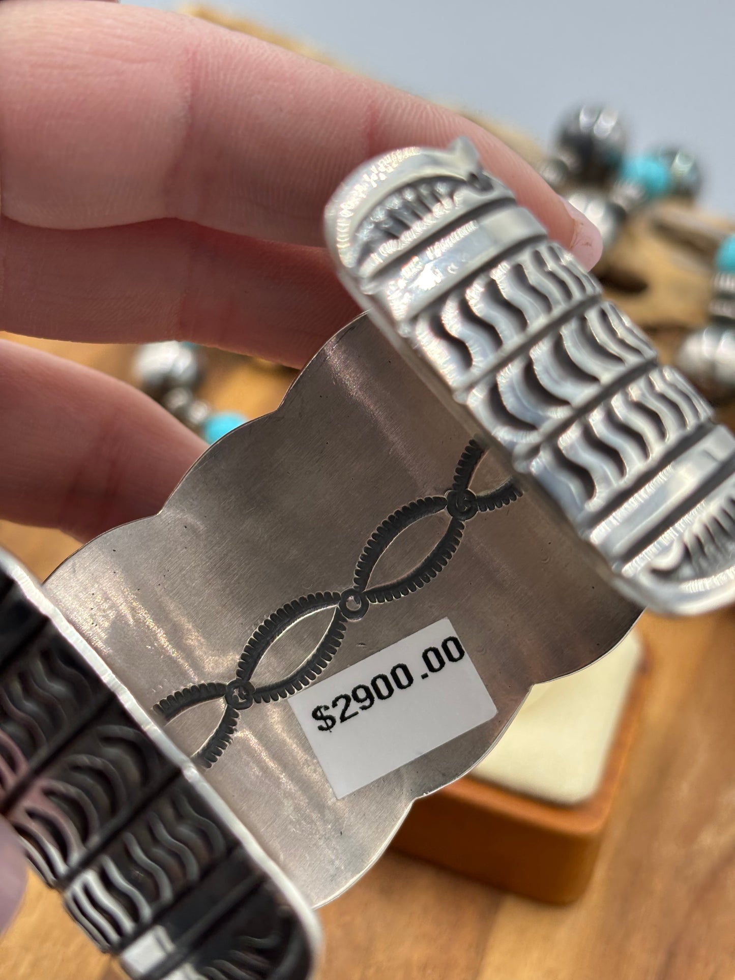 Three Stone Sonoran Gold Cuff by Delbert Delgarito, Navajo