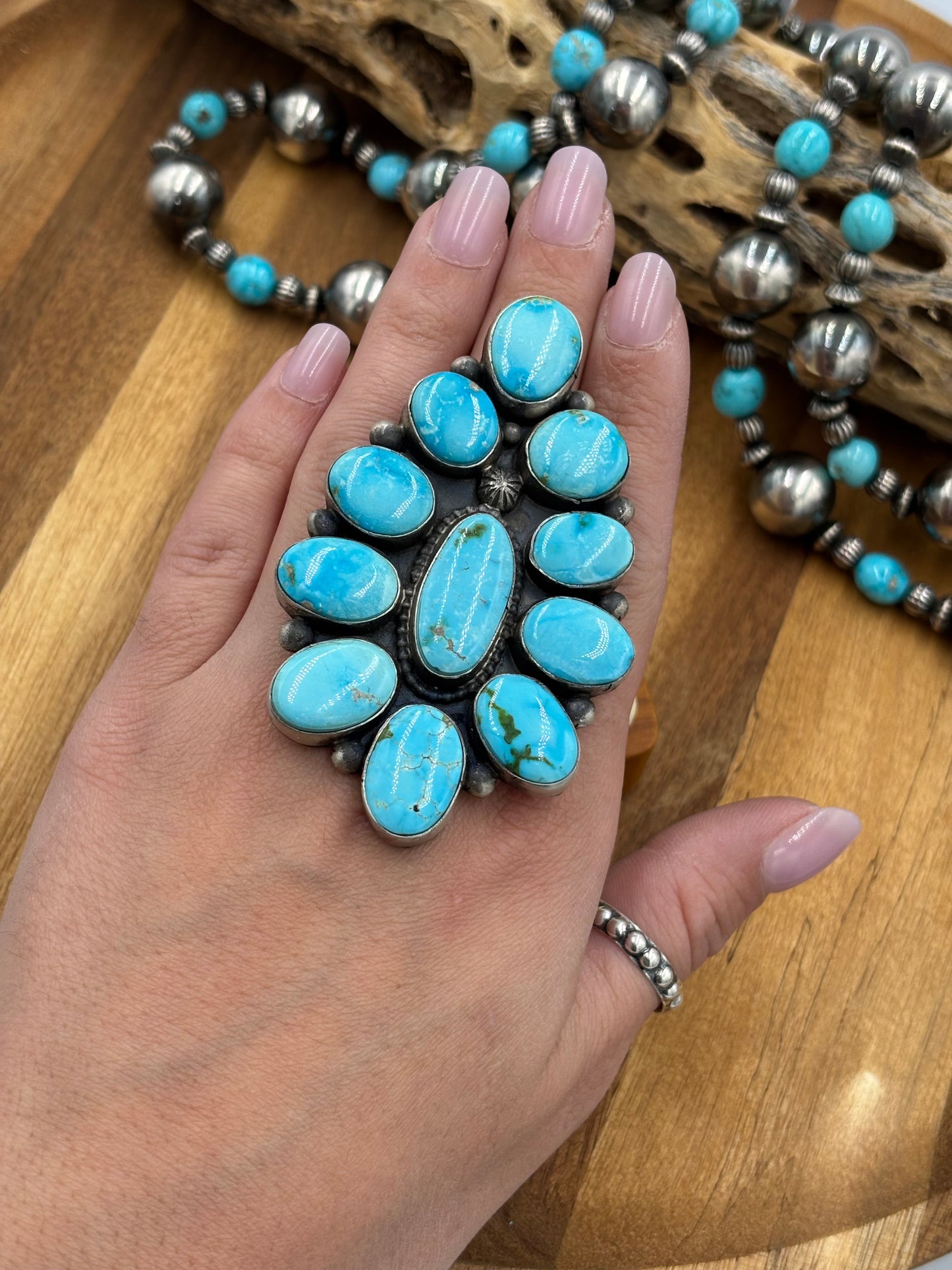 Sonoran Turquoise Cluster Ring Size 9