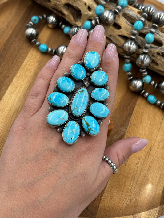Sonoran Turquoise Cluster Ring Size 9