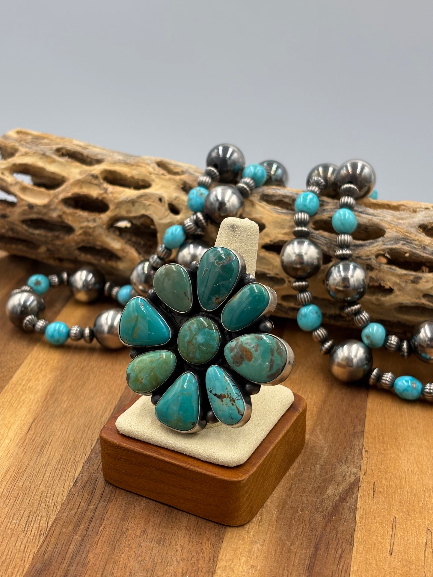 Turquoise Cluster Ring Size 9.5