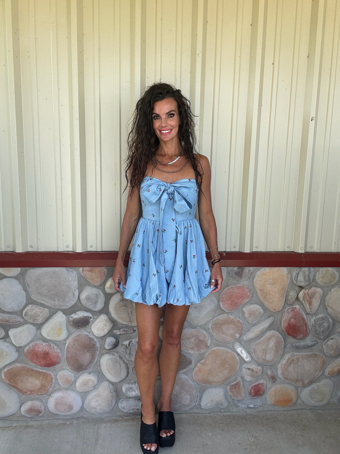 Cherry Bubble Mini Dress