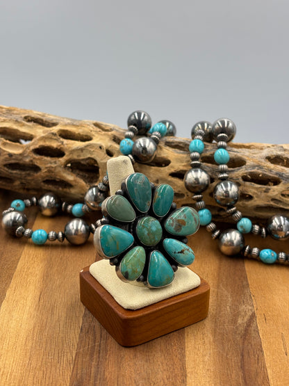 Turquoise Cluster Ring Size 9.5