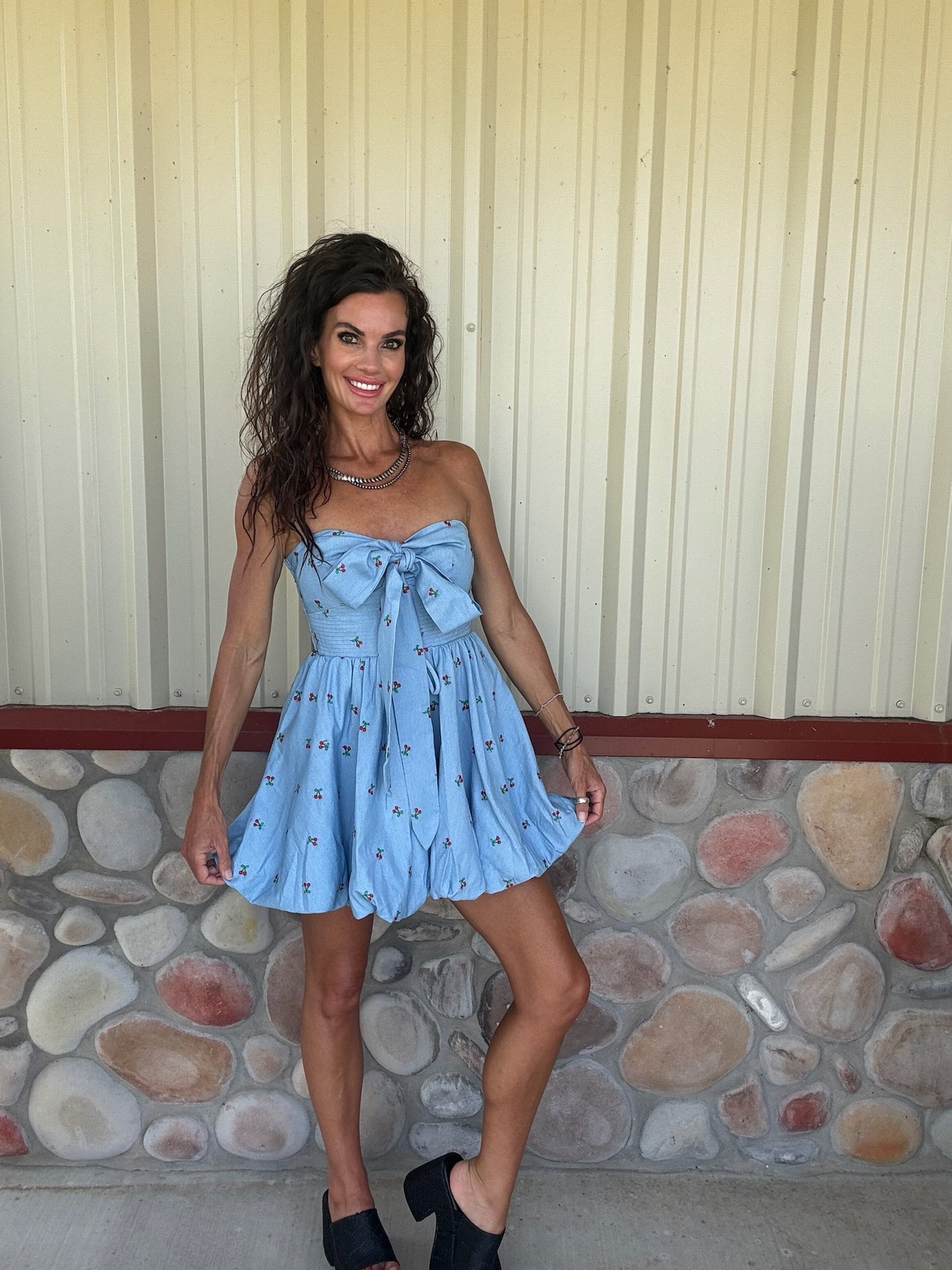 Cherry Bubble Mini Dress