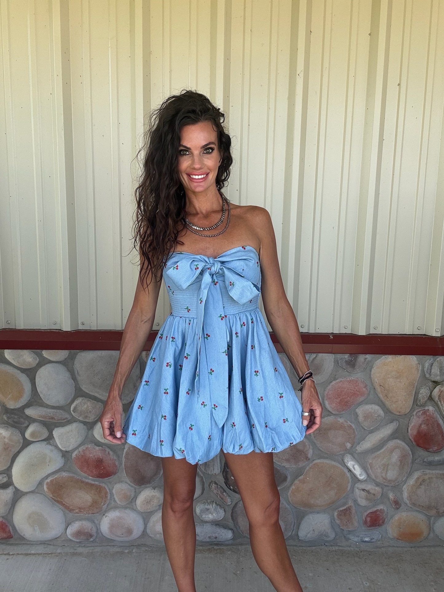 Cherry Bubble Mini Dress