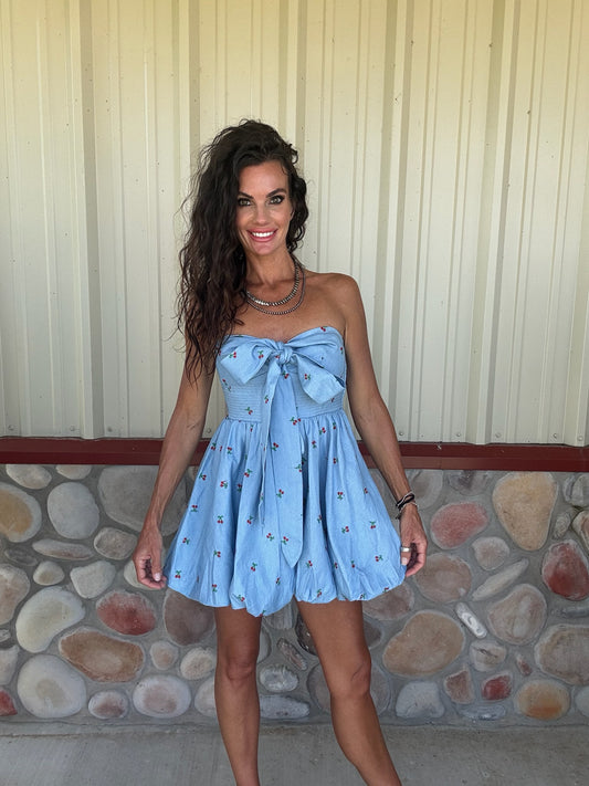 Cherry Bubble Mini Dress