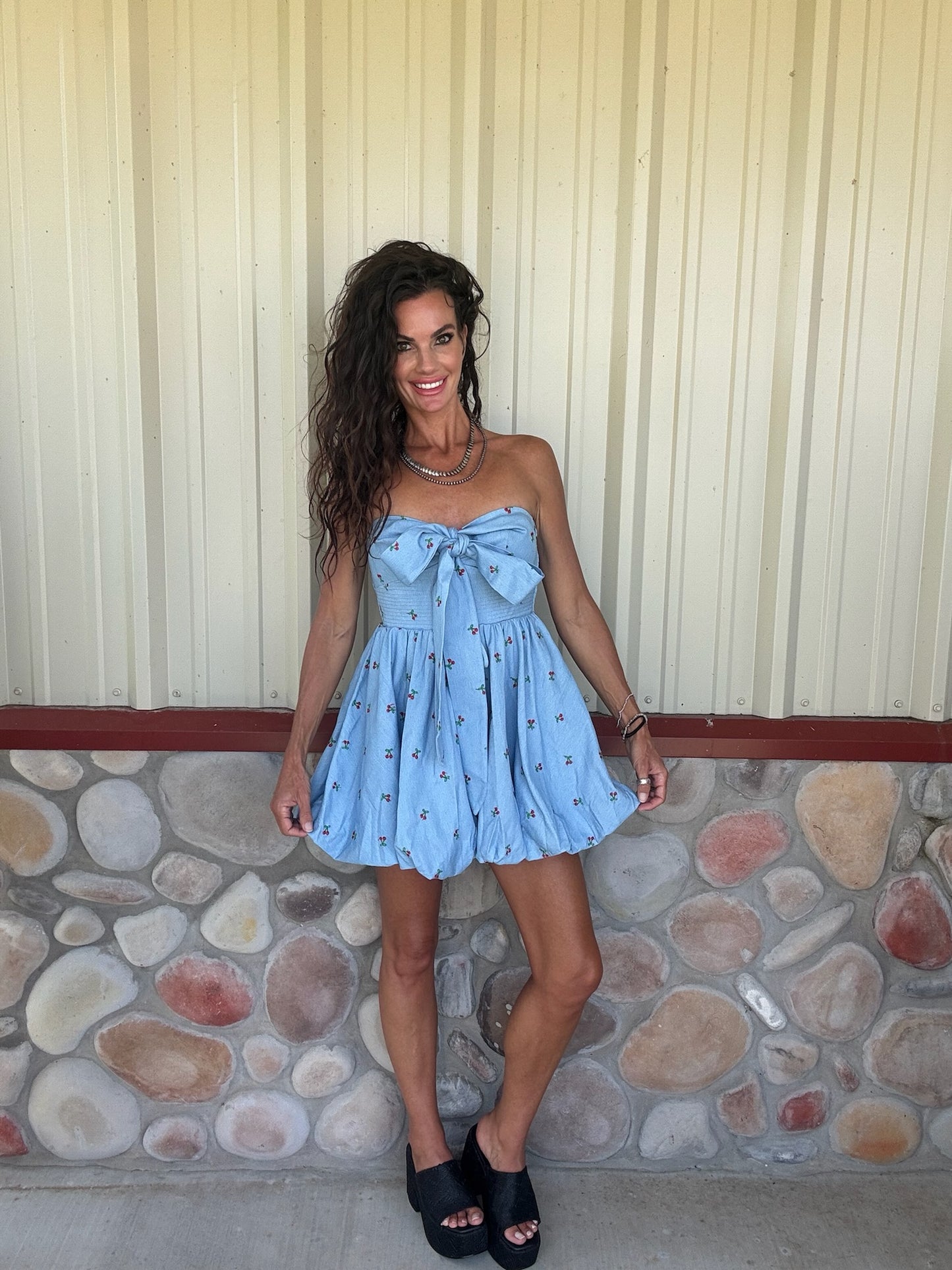 Cherry Bubble Mini Dress