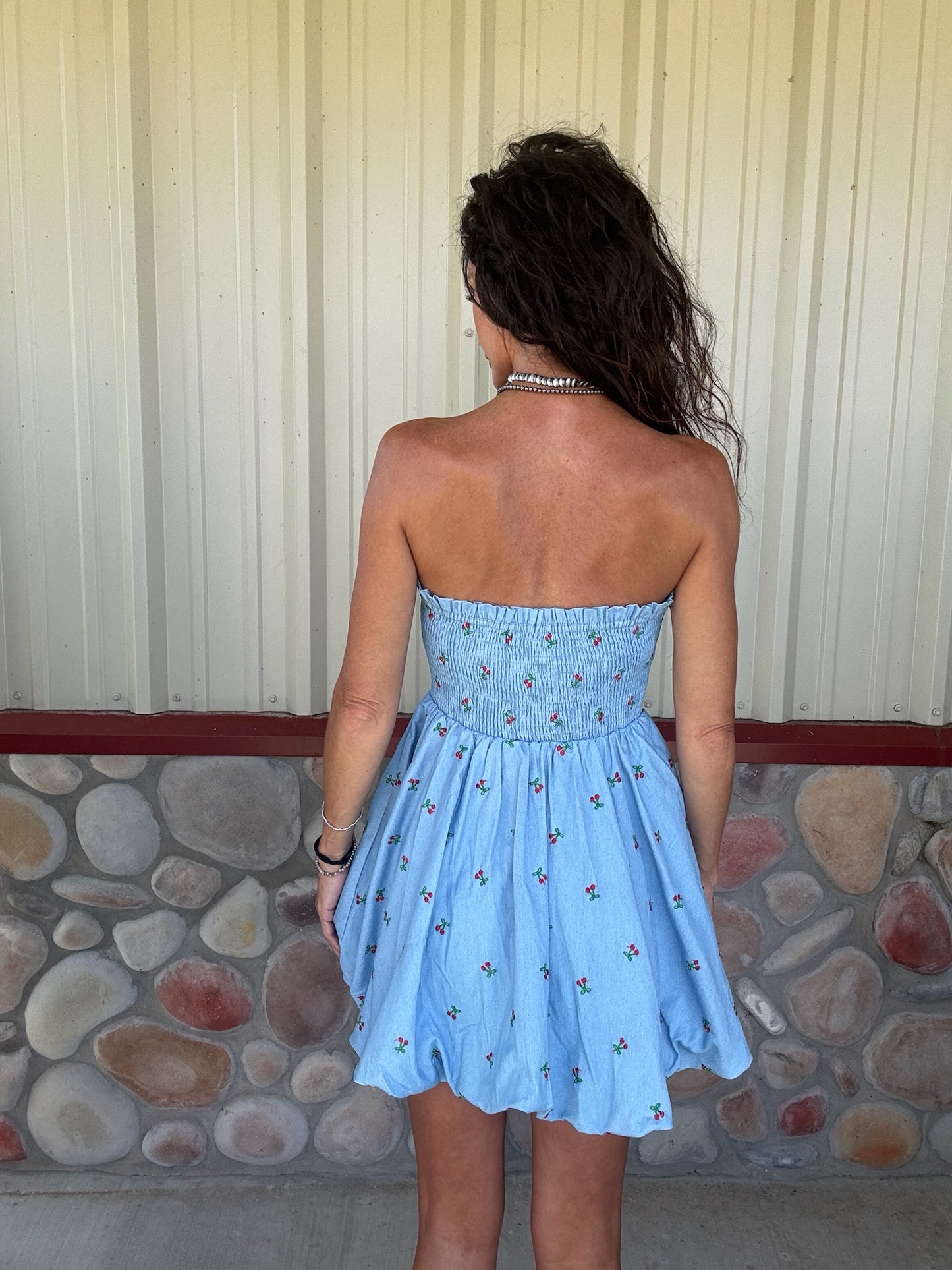 Cherry Bubble Mini Dress