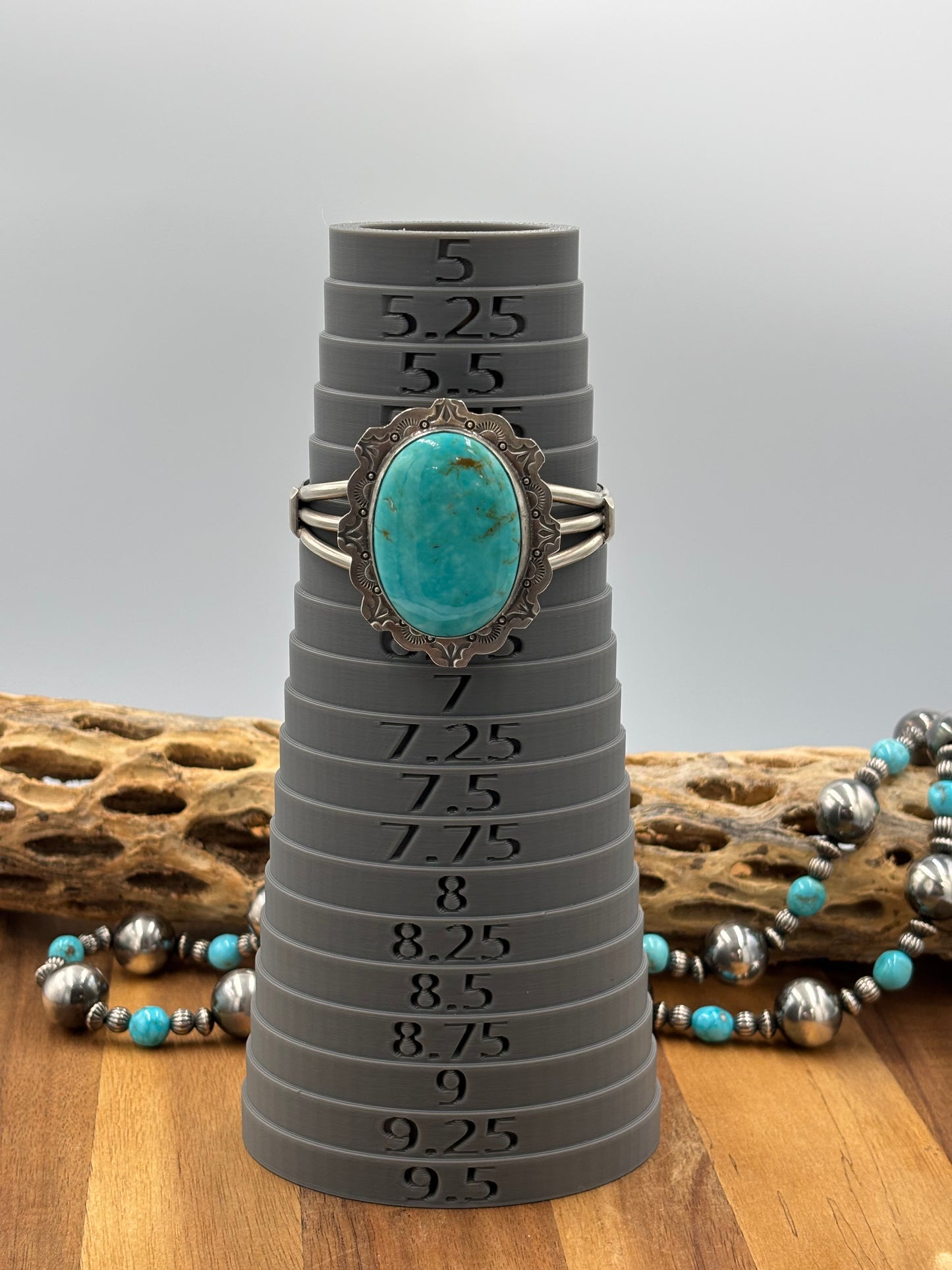 Turquoise Cuff by Lyle Piasso, Navajo