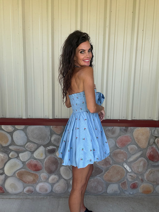 Cherry Bubble Mini Dress