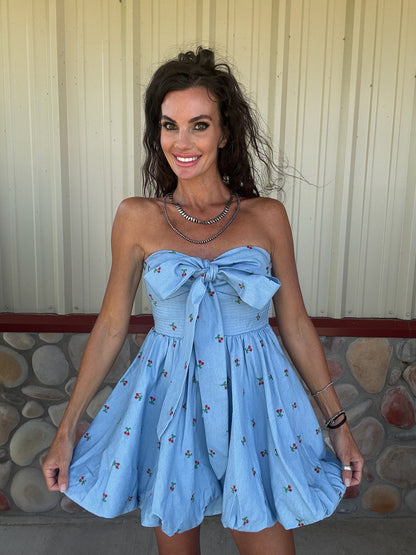 Cherry Bubble Mini Dress