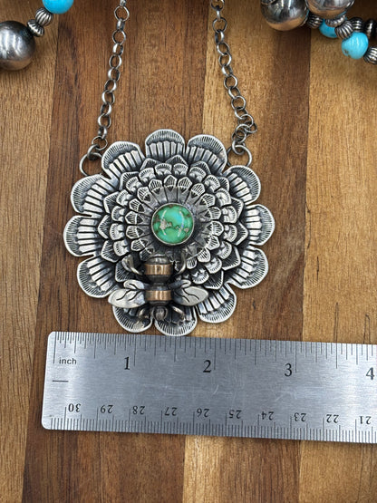 Sonoran Gold Bee Necklace by Russel Sam, Navajo