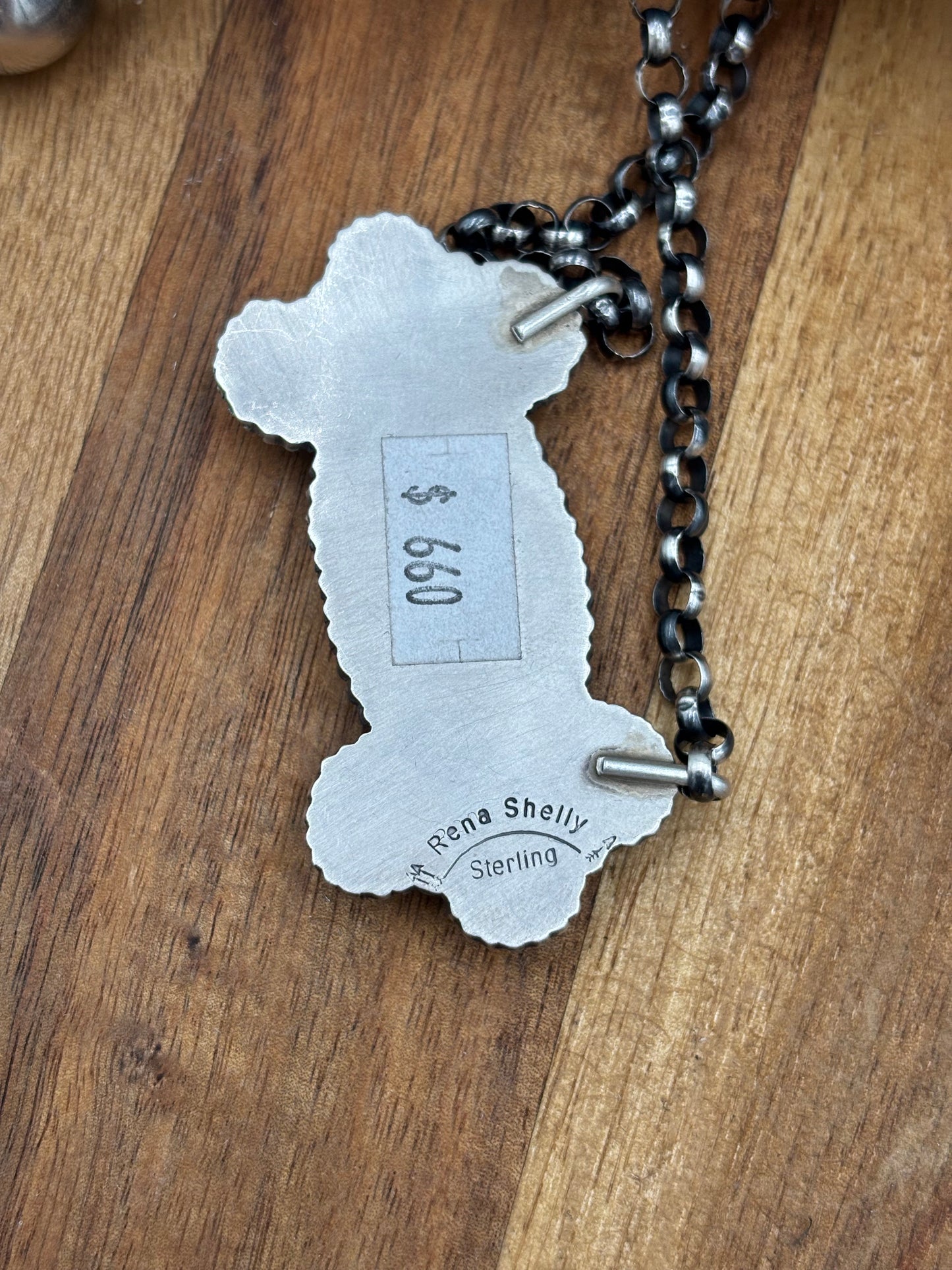 Webbed Kingman Cluster Necklace by Rena Shelly, Navajo #B