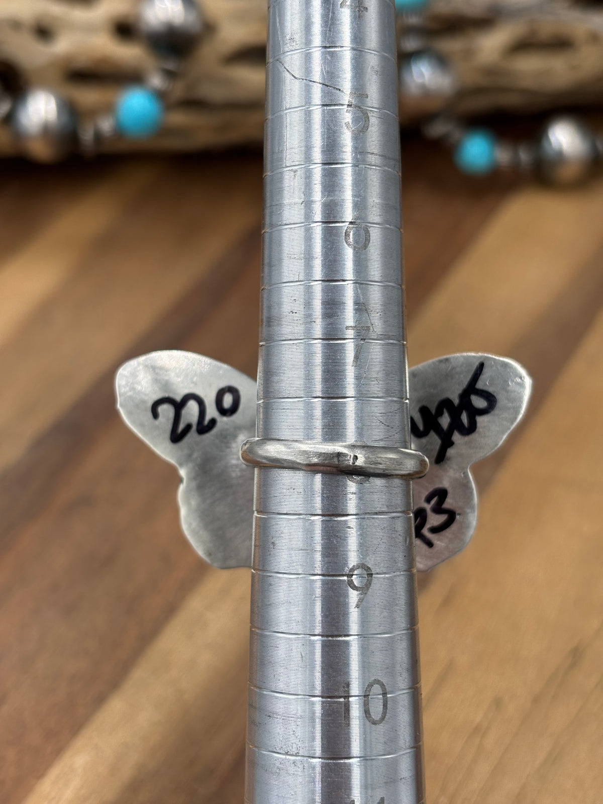 Turquoise #922-29D Butterfly Adjustable Ring by Rick Enriquez, Navajo