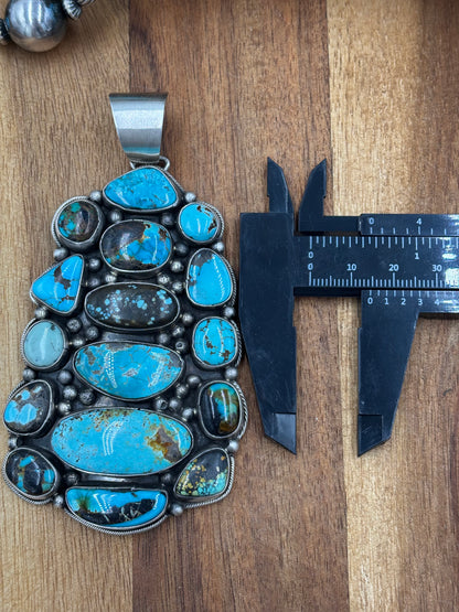 Mixed Turquoise Cluster Pendant by Ella Peters