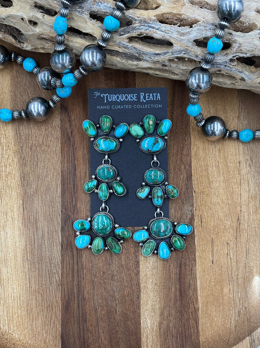 Sonoran Gold Cluster Earrings by P Williams, Navajo