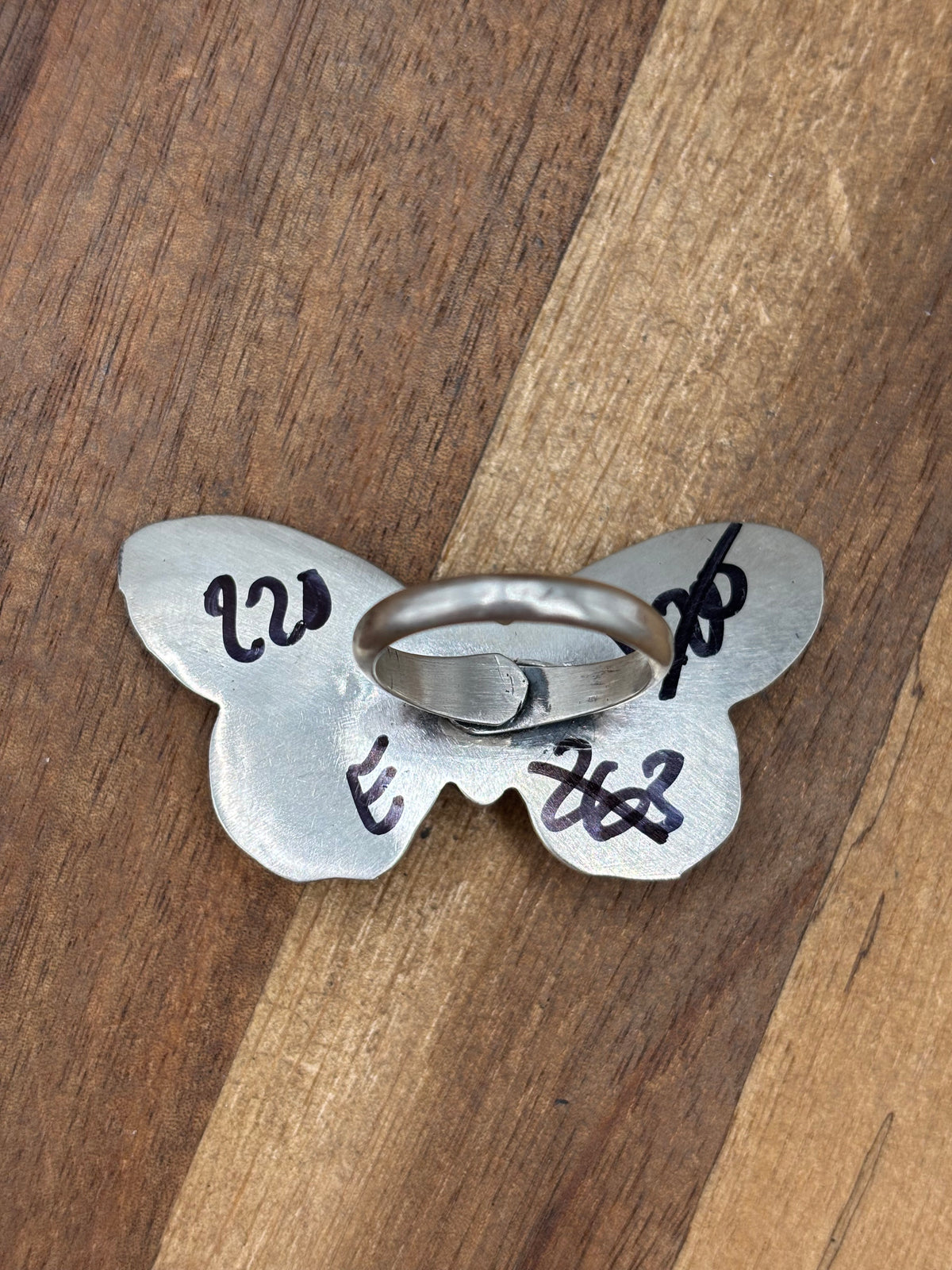 Turquoise #922-29E Butterfly Adjustable Ring by Rick Enriquez, Navajo