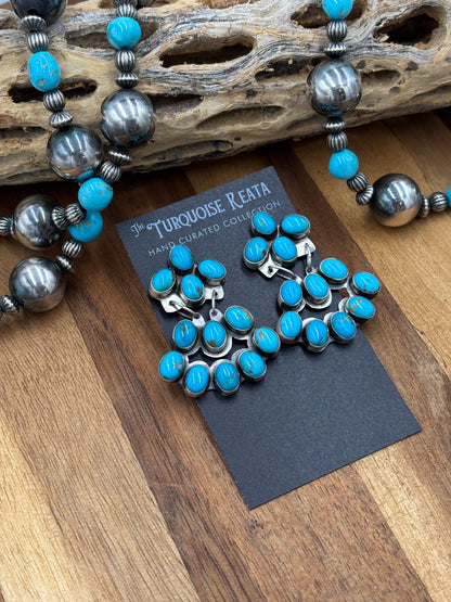 Turquoise Chandelier Earrings by J. Begay, Navajo