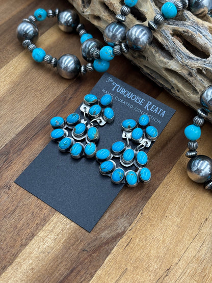 Turquoise Chandelier Earrings by J. Begay, Navajo