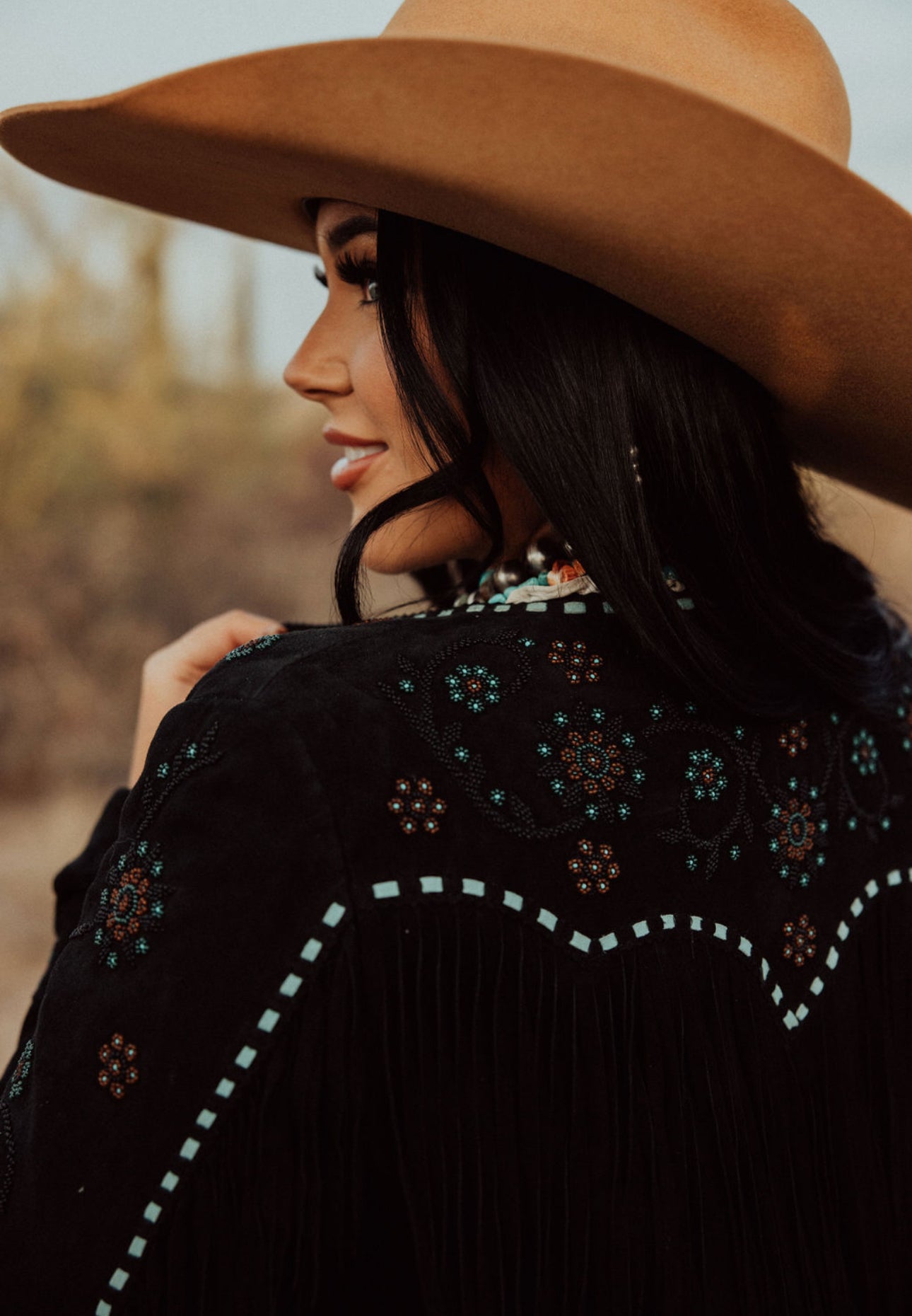 Scully Black Beaded Flowers Jacket