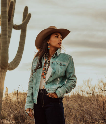 Scully Turquoise Leather Jacket #L1041