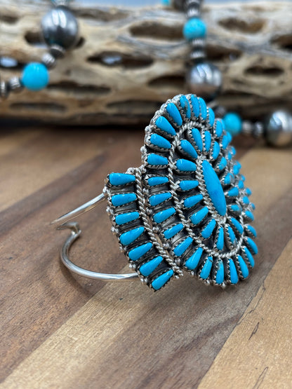 Turquoise Cluster Cuff #922-31B by Davina Benally, Navajo