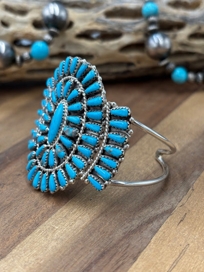 Turquoise Cluster Cuff #922-31B by Davina Benally, Navajo