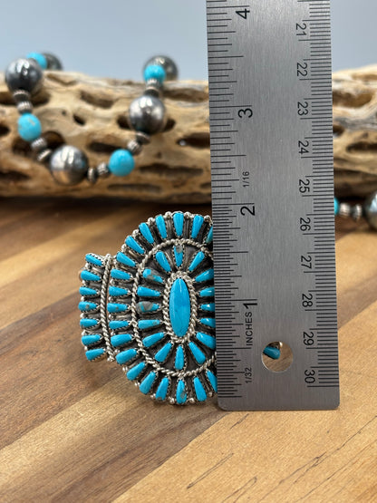 Turquoise Cluster Cuff #922-31B by Davina Benally, Navajo