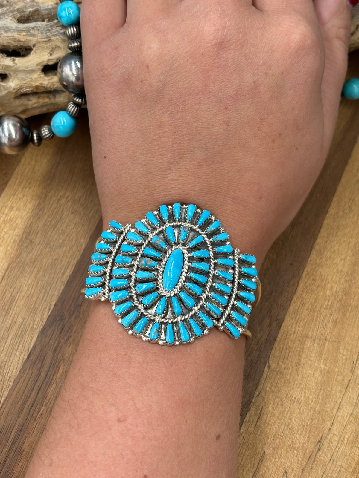 Turquoise Cluster Cuff #922-31B by Davina Benally, Navajo