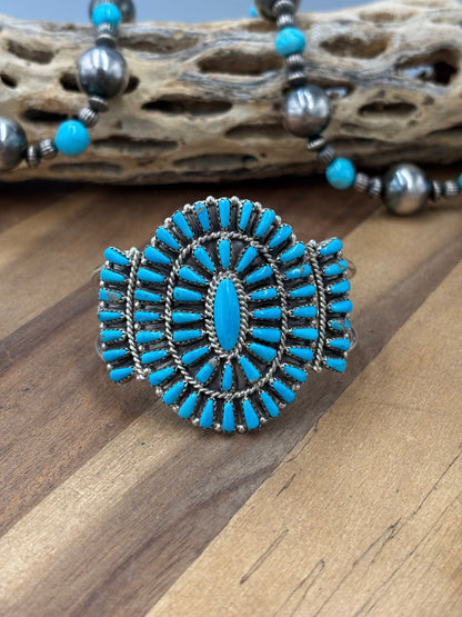 Turquoise Cluster Cuff #922-31A by Davina Benally, Navajo