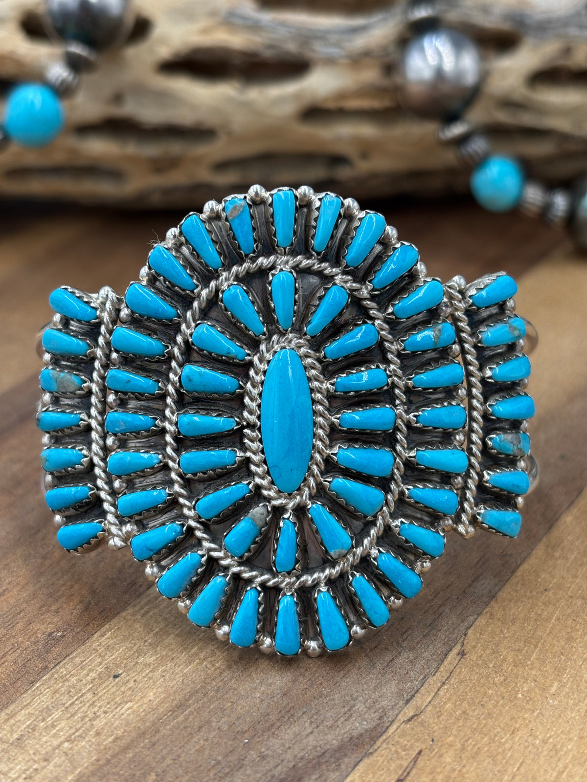 Turquoise Cluster Cuff #922-31A by Davina Benally, Navajo