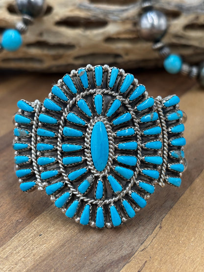 Turquoise Cluster Cuff #922-31A by Davina Benally, Navajo