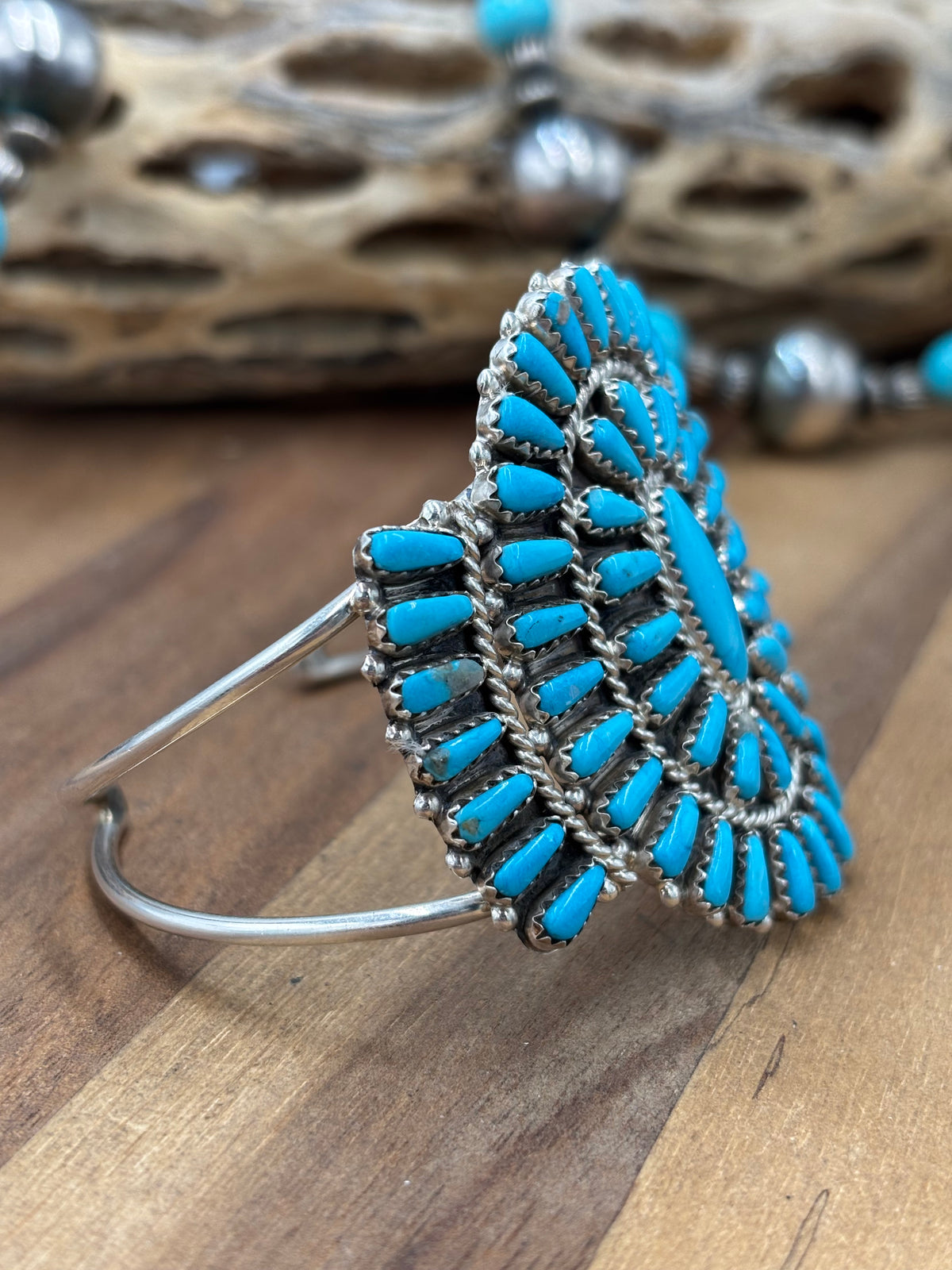 Turquoise Cluster Cuff #922-31A by Davina Benally, Navajo