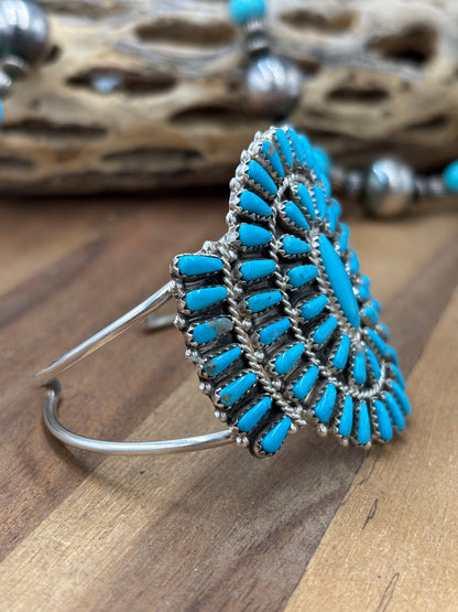 Turquoise Cluster Cuff #922-31A by Davina Benally, Navajo