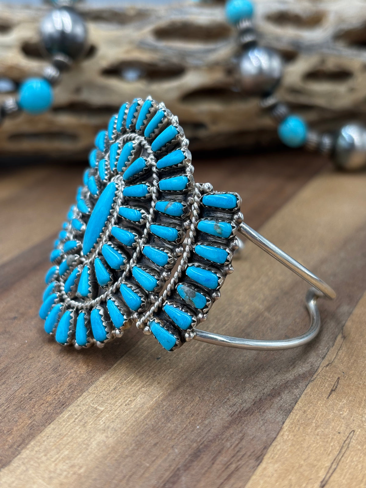 Turquoise Cluster Cuff #922-31A by Davina Benally, Navajo
